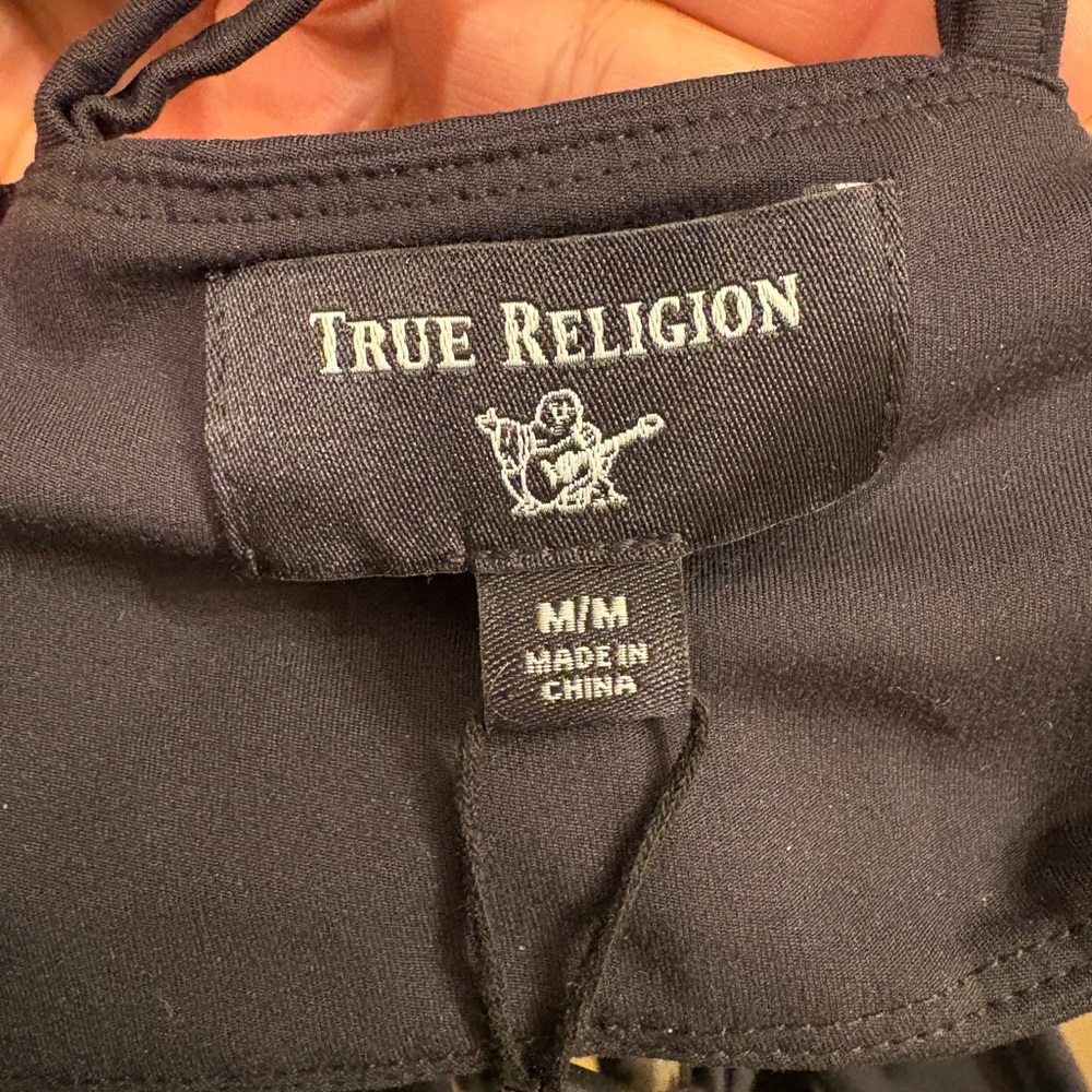 NWT True Religion Black Crossed Bralette Women’s Medium - Picture 8 of 9